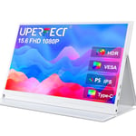 UPERFECT Portable Monitor FHD 1080P 15.6 Inch Monitor IPS Screen Matte Monitor, with Standard HDMI/Type-C, Support VESA, Second Monitor for Laptop/PC/Mac/ PS3/4/5/ Phone/Switches, with Smart Cover