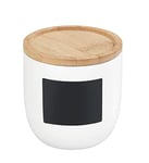 WENKO Boite de Conservation Waia, Boite Alimentaire avec Couvercle hermétique en Bambou, boîte de Rangement pour la Conservation Vrac, avec étiquette Ardoise, capacité 0,45L, Ø 10 x 10 cm