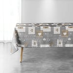 douceur d'intérieur, Nappe Rectangle (150 x 300 cm) Augustin Gris, Polyester Imprimé