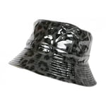 Bob Chapeau de Pluie Gris et Noir Leopard Original Leora-Taille unique