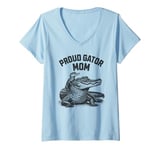 Womens Proud Gator Mom - Funny Mother Kids Alligators V-Neck T-Shirt