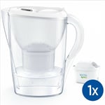 Brita - Carafe filtrante Marella blanche (2,4L) - Maillage ultra fin - Compatible lave-vaisselle