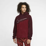 Nike Sportswear Swoosh Sherpa Pullover Hoodie Sz S (Red/Team Red) BV5314-681