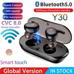 Y30 TWS Blutooth 5.0 Casque sans fil Casque antibruit 3D Stéréo Musique Écouteurs intra-auriculaires pour téléphone portable Android IOS