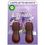 Air Wick Essential Mist Twin Refills, Relaxing Lavender, Pack 2 x 20ml, Natural Essential Oils, Last up to 90 days, Air freshener