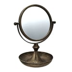 CIAL LAMA Miroir de Table avec Anneau métallique doré 42 cm