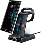 Wireless Charger for Samsung Charging Station with Clock for Galaxy Z Flip 6/Fo