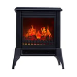 JHSHENGSHI Electric Fire Surround Freestanding Electric Fireplace Heater Living Room Floor Standing Safety Cut-Out System with Realistic Flame Effect