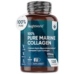 100% Pure Marine Collagen Capsules - 120 Capsules (Not Collagen Powder/Collagen Tablets) - 2 Months Supply - Collagen Supplements for Women & Men - Premium Naticol Type 1 Hydrolysed Collagen Peptides