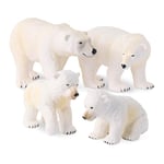 Terra by Battat - Figurine Famille d'ours Polaire - 4 pièces - Animaux Sauvages - Animaux arctiques - Famille Ours Polaire, 3 Ans Plus