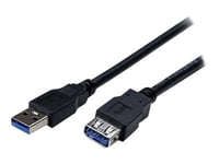 Startech.Com 2 M Svart Superspeed Usb 3.0-Förlängningskabel A Till A - M/F - Usb-Förlängningskabel - Usb Typ A (Hona) Till Usb Typ A (Hane) - Usb 3.0 - 2 M - Svart - För P/N: Hb30a4aib, Sv211dpua4k, Sv211hdua4k, Usb2001ext2na, Usb2002ext2na, Usb2004