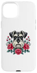 iPhone 15 Plus Roses Flowers Miniature Schnauzer Schnauzers Case