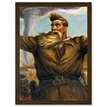 Artery8 Curry Mural Abolitionist John Brown American Painting Artwork Framed Wall Art Print A4