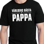 Svart T-shirt med design - Världens bästa pappa XL