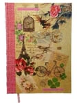 The Home Fusion Company Girls Vintage Bird Cage Shabby Chic Paris Style A4 Hard Cover Notebook Gift School