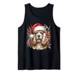 Christmas English Cocker Spaniel Dog Watercolor Artwork Tank Top