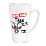 Beware Crazy Goat Man 17oz Large Latte Mug Cup - Funny Animal