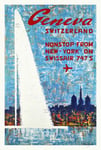 AIRLINES SWISSAIR GENEVA Rhfo-POSTER 50x75cm d'une AFFICHE VINTAGE