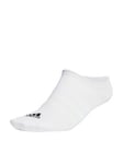 adidas 3 Pack No Show Socks - White/Black, White/Black, Size L, Women