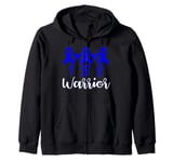 Irritable Bowel Syndrome IBS Awareness Blue Ribbon Butterfly Zip Hoodie