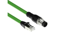 Act Industrial 10.00 Meters Sensor Cable M12a 8-Pin Male To Rj45 Male, Ultraflex Sf/Utp Tpe Cable, Shielded (Sc3816)