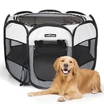 Nobleza - Parc pour Chien en Tissu Oxford Imperméable Enclos Extérieur pour Animaux Enclos Pliable pour Chiens, Clôture pour Intérieur ou Extérieur pour Chiens, Chiens, Chats, Lapins, 125x125x58cm