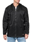 Dickies Men's Fleece Lined Nylon Hooded Jacket, Black, 4XL