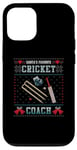 Coque pour iPhone 12/12 Pro Pull de Noël moche pour entraîneur de cricket préféré du Père Noël