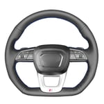 BTOEFE Couvre Volant en Cuir Artificiel PU Noir Cousu à la Main, pour Audi Q3 Q5 (FY) Q7 (4M) Q8 SQ5 (FY) SQ7 (4M) 2016-2019 SQ8-fil Noir