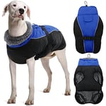 DENTRUN Dog Coats Waterproof With Harness Dog Puffer Jacket Reflective Equafleece Dog Winter Coat With Legs Dog Clothes for Small Medium Large Dogs Warm Fleece Coat Joules French Bulldog Dachshund