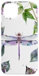 iPhone 14 Plus Dragonfly Surrounded by Lilac Flowers and Leaves Case