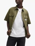 HUGO Relaxed Fit Short Sleeve Shirt, Open Green