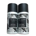 Lot 2 x Ted Baker London GRAPHITE BLACK Body Spray 150ml