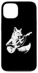 iPhone 13 Fox Playing Electric Guitar Rock Star Guitarist Case