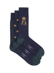 Hackett London Harry the Dog Print Crew Socks, Pack of 3, Navy