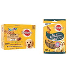 Pedigree Junior Sélection Mixte Sachets fraîcheur en gelée – Nourriture pour Chien Junior – 4 Saveurs différentes – 48 sachets de 100 g & Sa Récompense Junior – 6 sachets de 125g