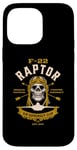 Coque pour iPhone 14 Pro Max F 22 Raptor avion avion crâne style vintage