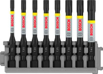 Bosch Professional 8pcs. Screwdriver Bit Set Torx (Impact Control, T Bits, Length 50mm, Pick and Click, Accessory Impact Drill)