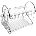 Hofuton Égouttoir à vaisselle, couverts, plaqué chrome, Durable, Excellente qualité de métal, Design moderne, 2 rangées, type 2