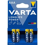 Varta 4-st Alkaliskt Batteri R3 (AAA) Longlife Power