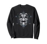 Oni Mask Japanese Devil Yokai Demon Sacred Geometry Graphic Sweatshirt