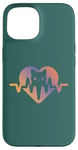 Coque pour iPhone 15 Chat Heartbeat Nurse Animal Kitty Mom & Dad Heart Retro