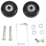 Set of 2 PU Swivel Caster Wheels Carbon Steel Bearings Repair Kits 55X18mm M1M1