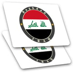 2 x Rectangle Stickers 10 cm - Iraq Baghdad Flag Travel Stamp #5620