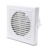 Herrselsam Ventilateur de salle de bain 150mm, Ventilateur de salle de bain Ventilateur pour une ventilation efficace Fonctionnement silencieux Ventilateur d'extraction pour cuisine, salle de bain