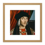 British School Henry VII King Portrait 8X8 Inch Square Wooden Framed Wall Art Print Picture with Mount