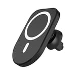 Chargeur de voiture sans fil XtremeMac® Premium avec support magnétique pour iPhone 12/13/14 Pro/Max/Plus/Mini, chargeur de voiture compatible MagSafe, support de ventilation, noir