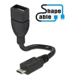 OTG USB 2.0 Micro-B han til USB-A hun - ShapeCable serie - 35 cm