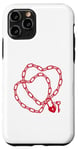 iPhone 11 Pro Cute Womens Intertwined Heart Chain Love Lock Valentine' Day Case