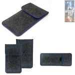 Felt Case for ZTE Axon 50 Ultra dark gray blue edge Cover bag Pouch